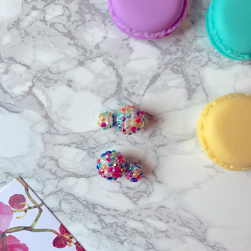 multicolor double sided earrings